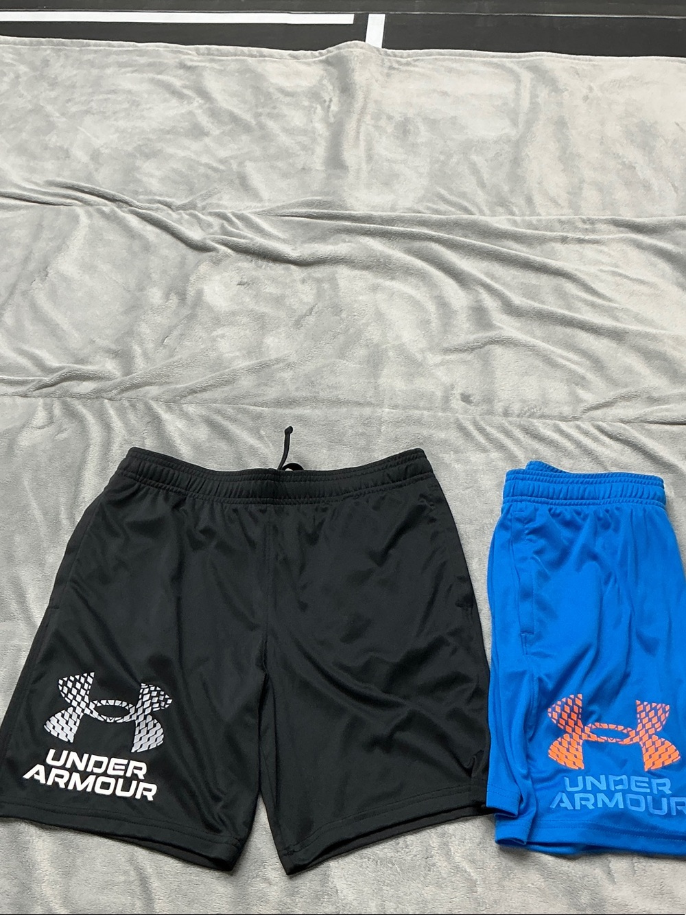 Under Armour Black & Bright Blue Boys Athletic Shorts Duo